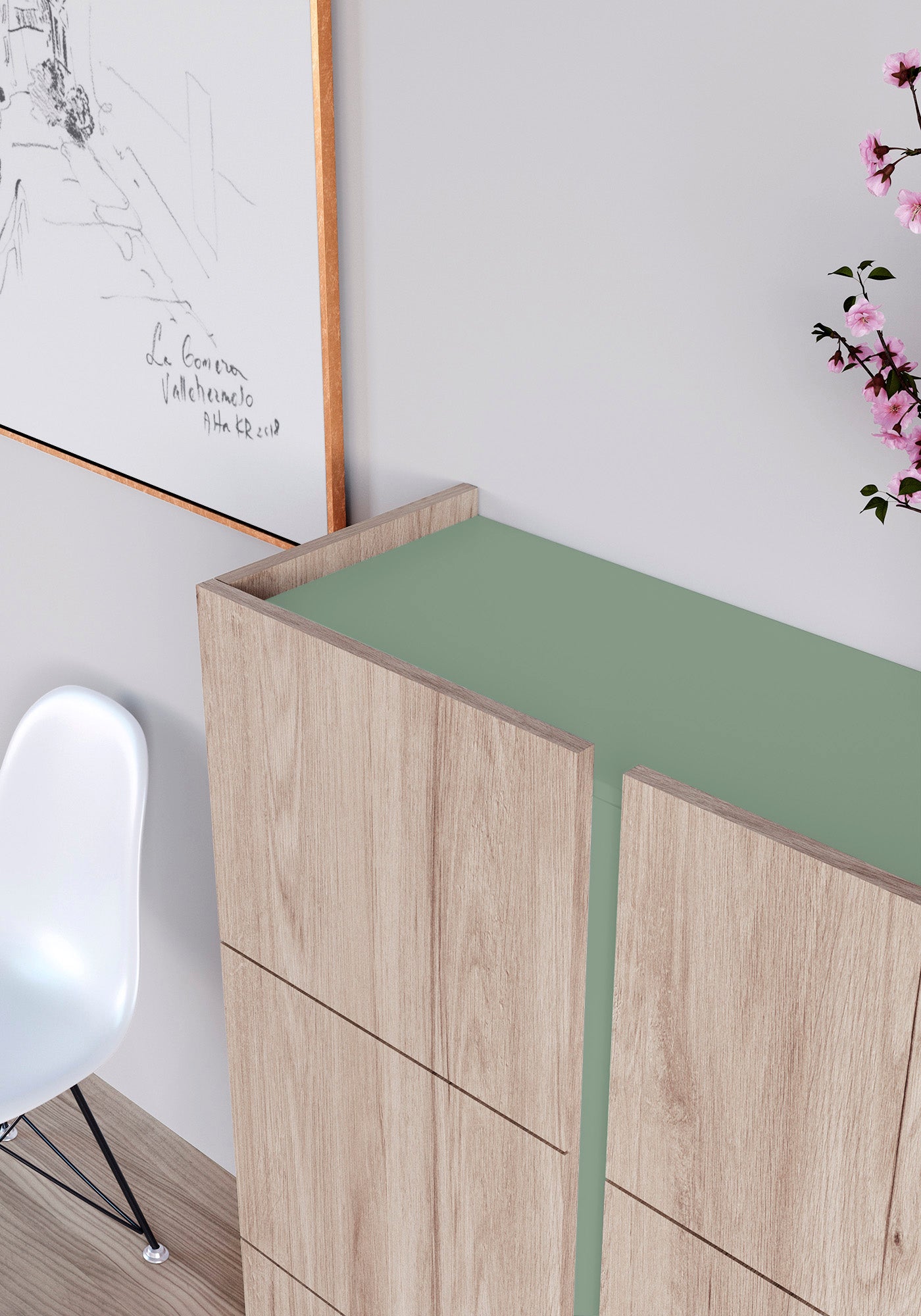 Zapatero multifunciones de melamina 95x35x122 cm Roble