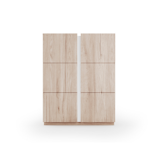 Zapatero multifunciones de melamina 95x35x122 cm Roble