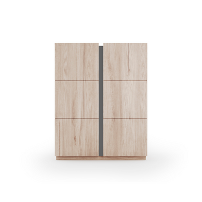 Zapatero multifunciones de melamina 95x35x122 cm Roble