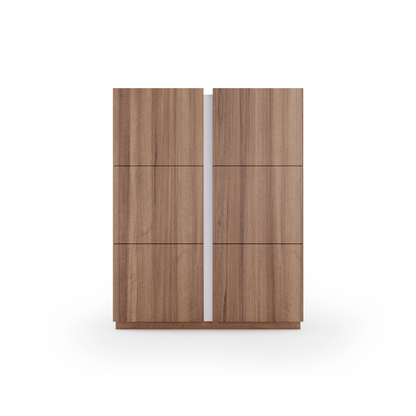 Zapatero multifunciones de melamina 95x35x122 cm Nogal