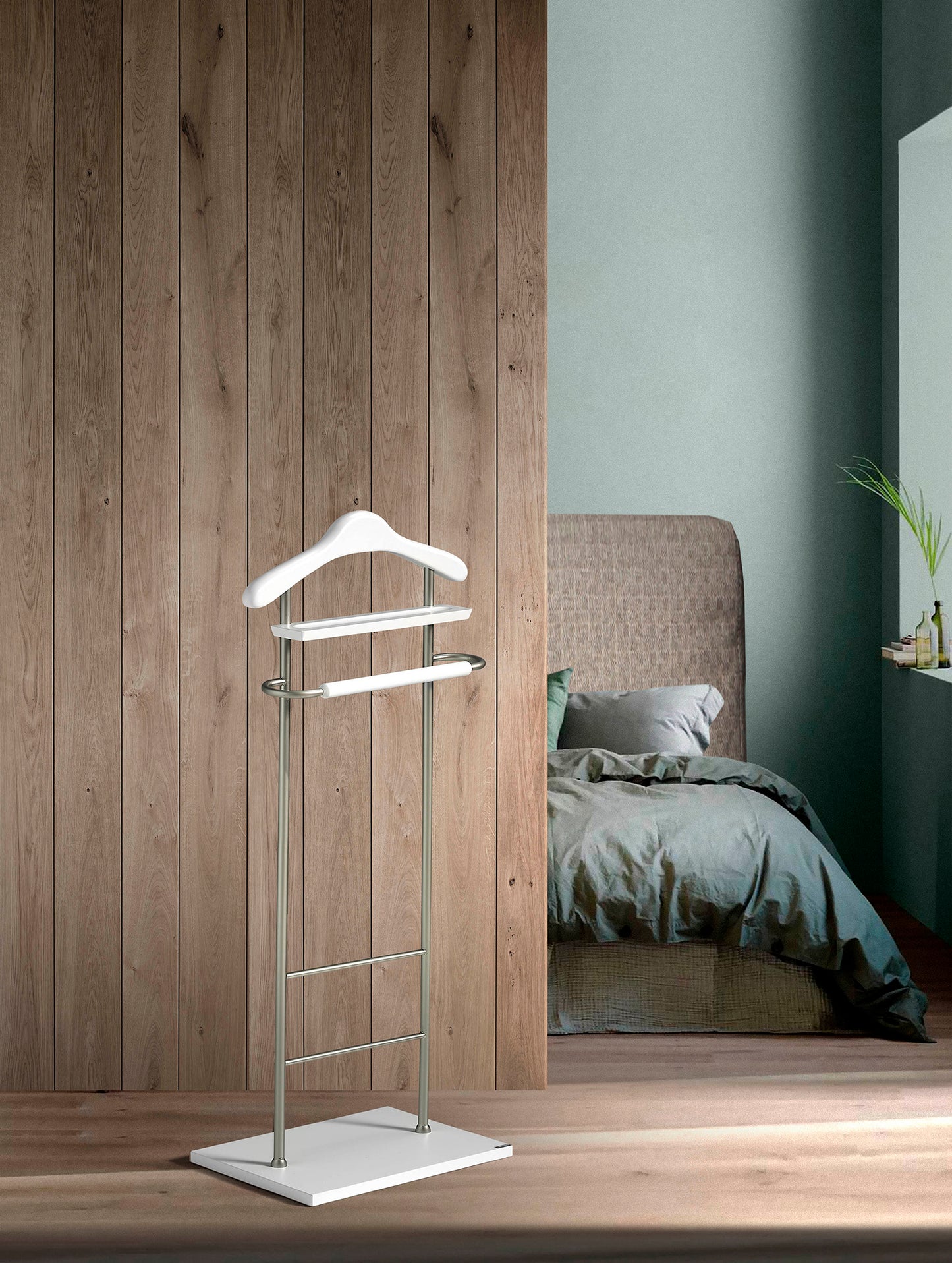 Galán de Noche 110x45x28cm | Madera de haya y metal cromado