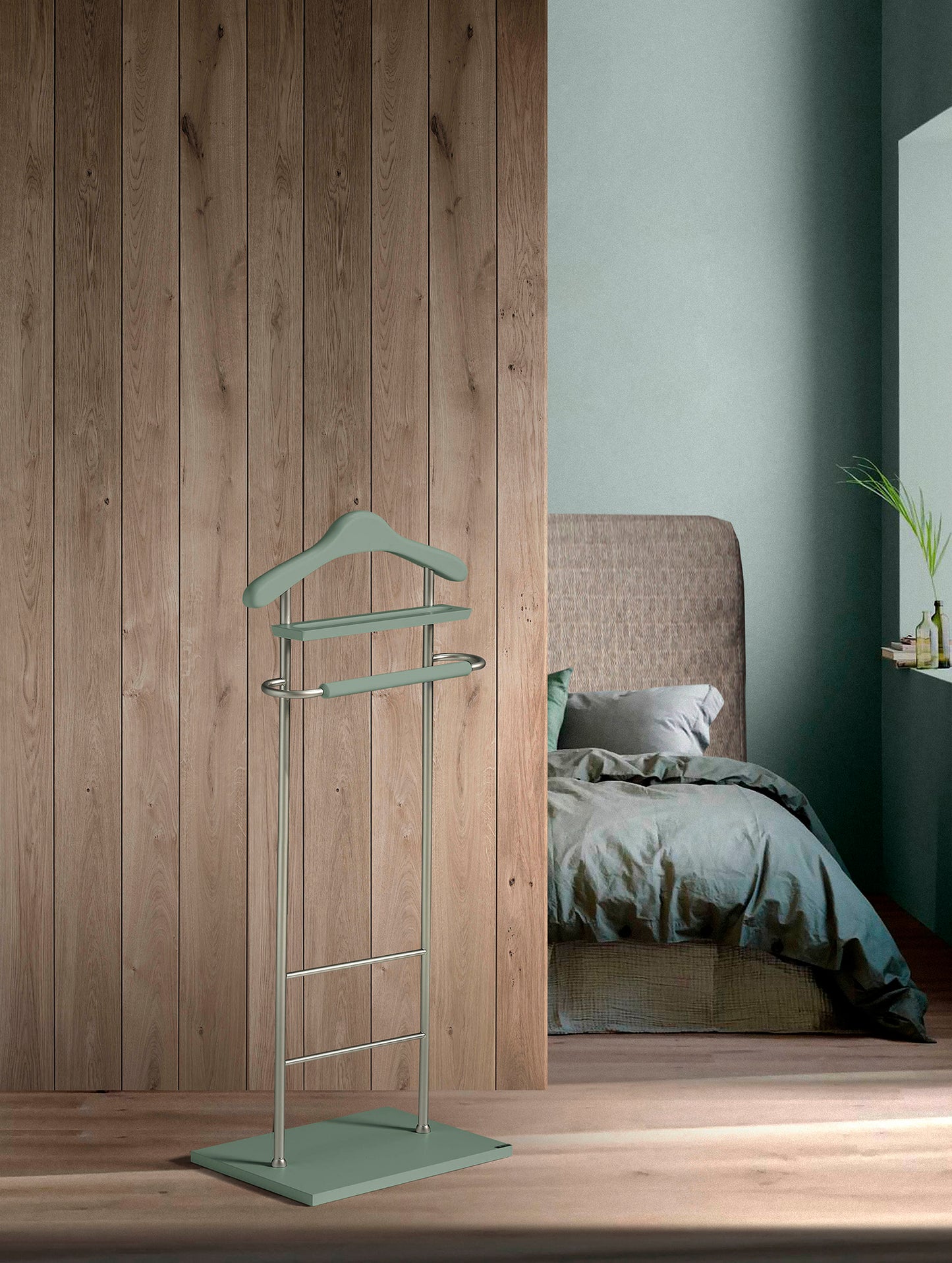 Galán de Noche 110x45x28cm | Madera de haya y metal cromado