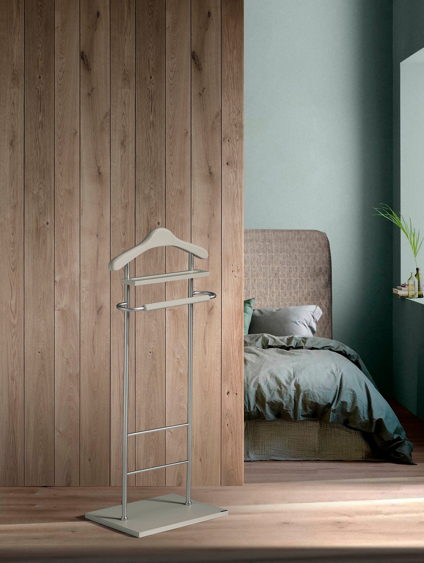 Galán de Noche 110x45x28cm | Madera de haya y metal cromado