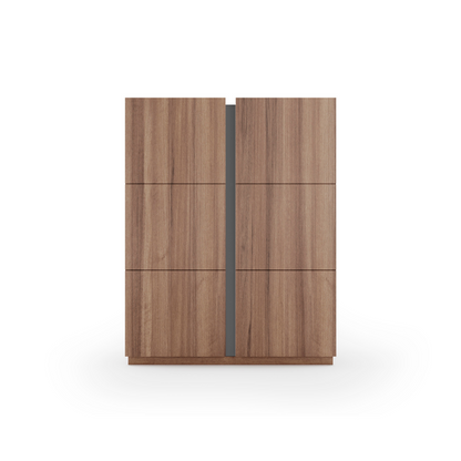 Zapatero multifunciones de melamina 95x35x122 cm Nogal
