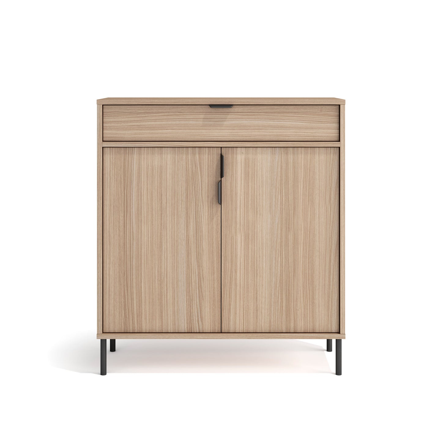 Zapatero de madera de haya y melamina 89x80x29 cm