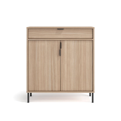 Zapatero de madera de haya y melamina 89x80x29 cm