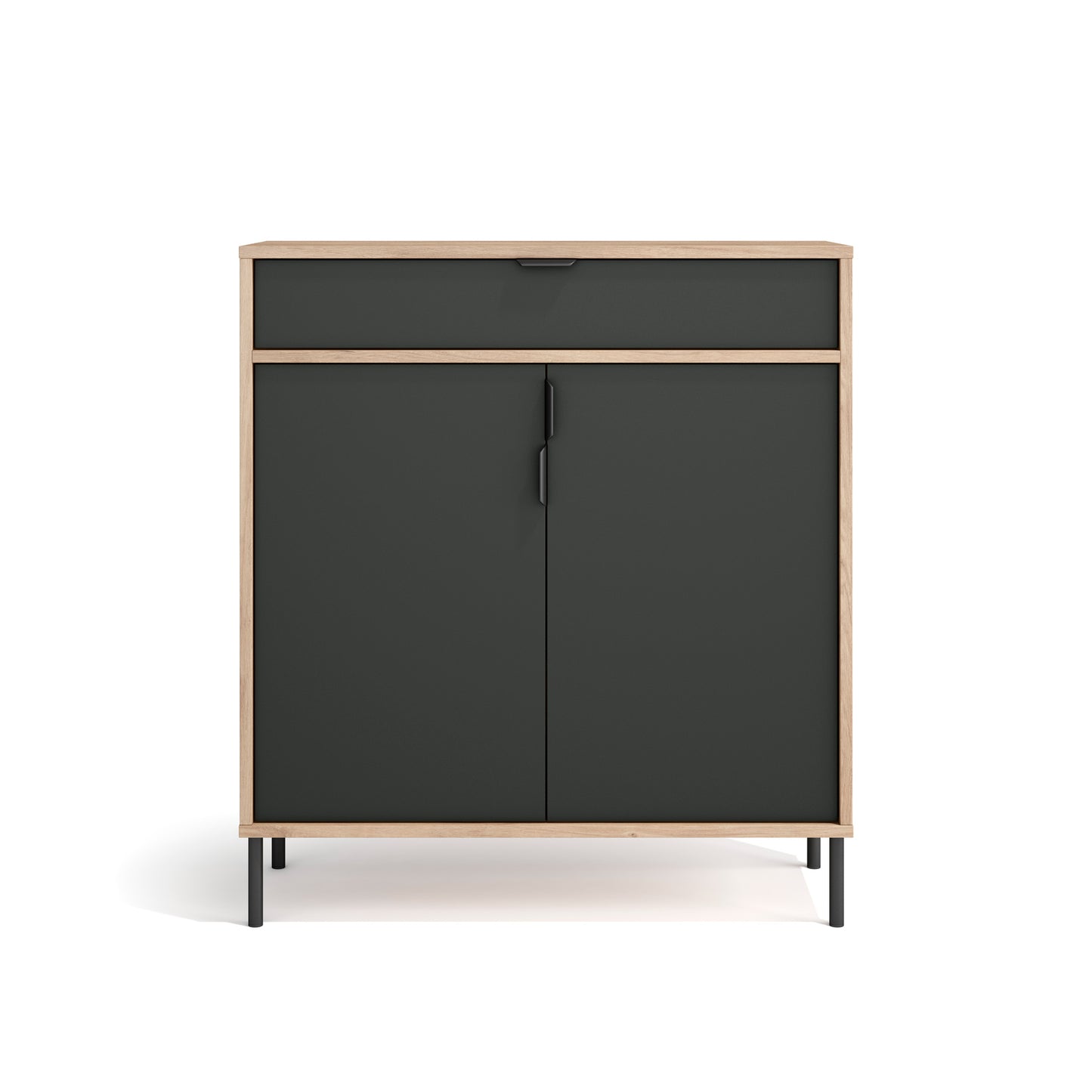Zapatero de madera de haya y melamina 89x80x29 cm