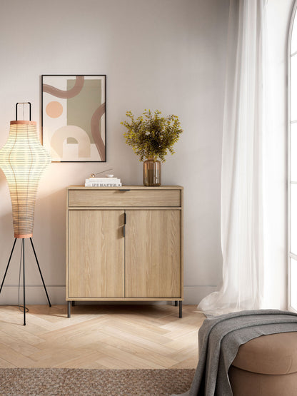 Zapatero de madera de haya y melamina 89x80x29 cm