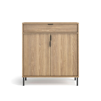 Zapatero de madera de haya y melamina 89x80x29 cm