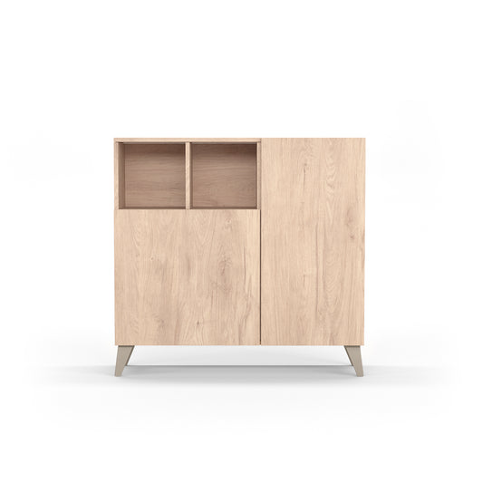 Zapatero Madera de haya y melamina 90x27x90 cm Roble