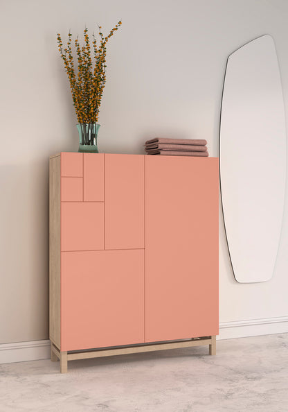Zapatero de Melamina 90x27x112 cm Roble