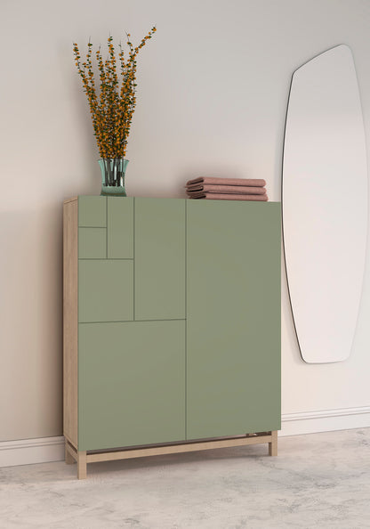 Zapatero de Melamina 90x27x112 cm Roble