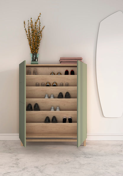 Zapatero de Melamina 90x27x112 cm Roble