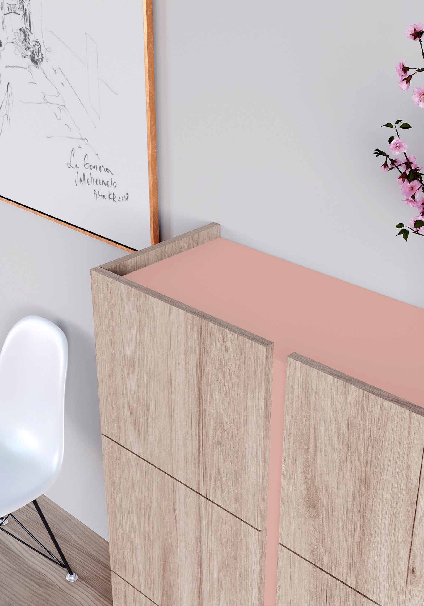 Zapatero multifunciones de melamina 95x35x122 cm Roble