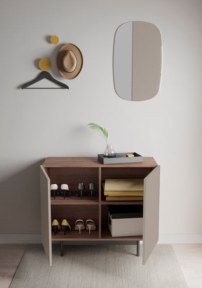 Recibidor de madera de haya y melamina 90x34x78 cm Marcelo