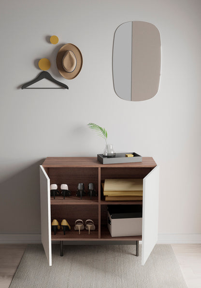 Recibidor de madera de haya y melamina 90x34x78 cm Marcelo