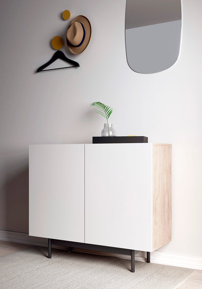 Recibidor de madera de haya y melamina 90x34x78 cm Marcelo