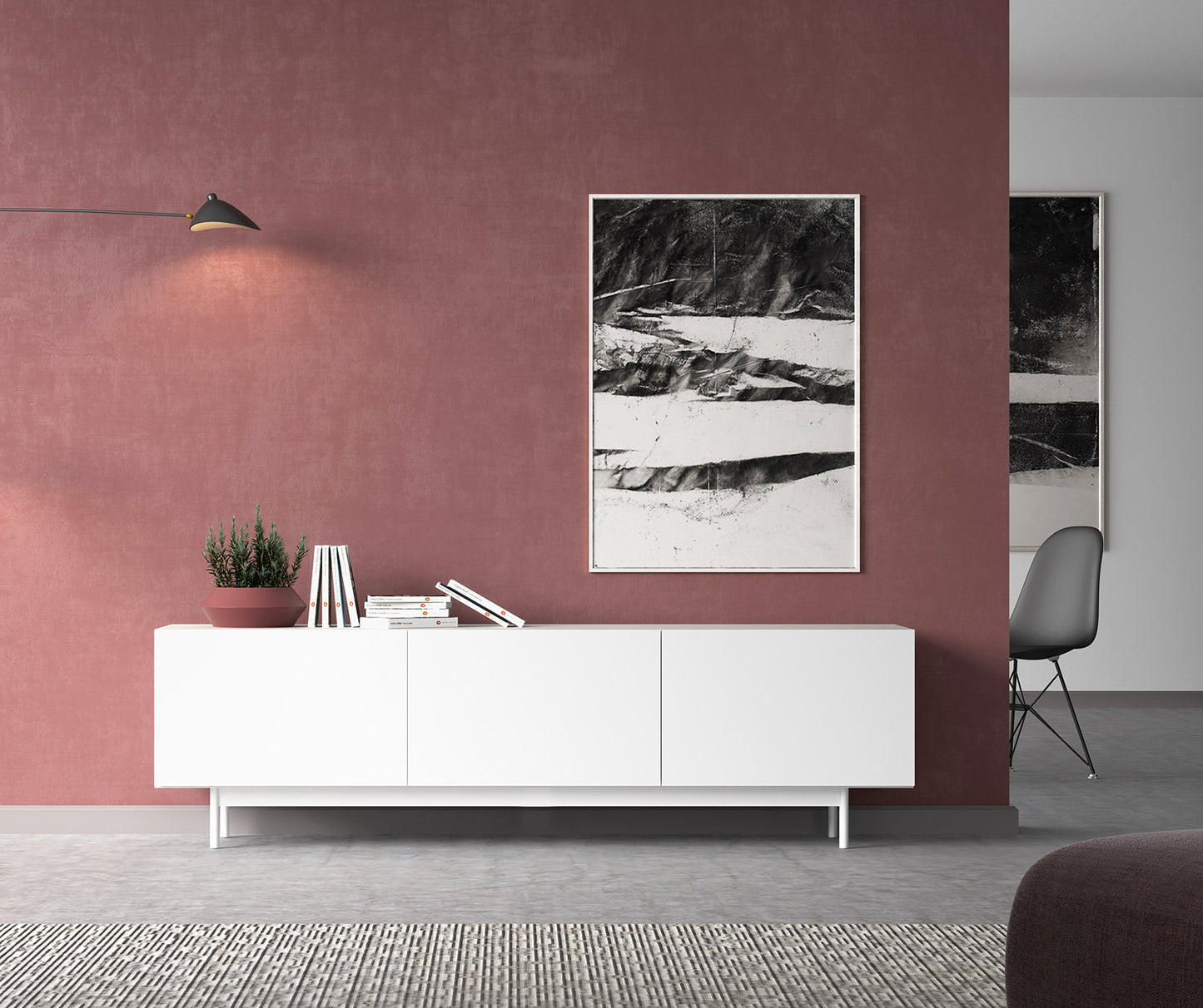 Mueble TV de melamina 180x44x52 cm Max