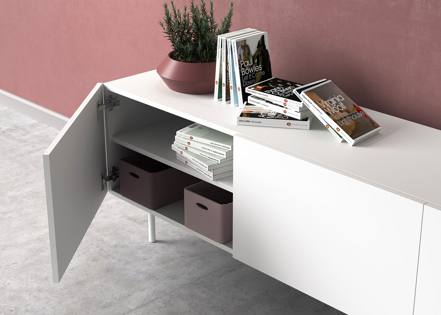 Mueble TV de melamina 180x44x52 cm Max