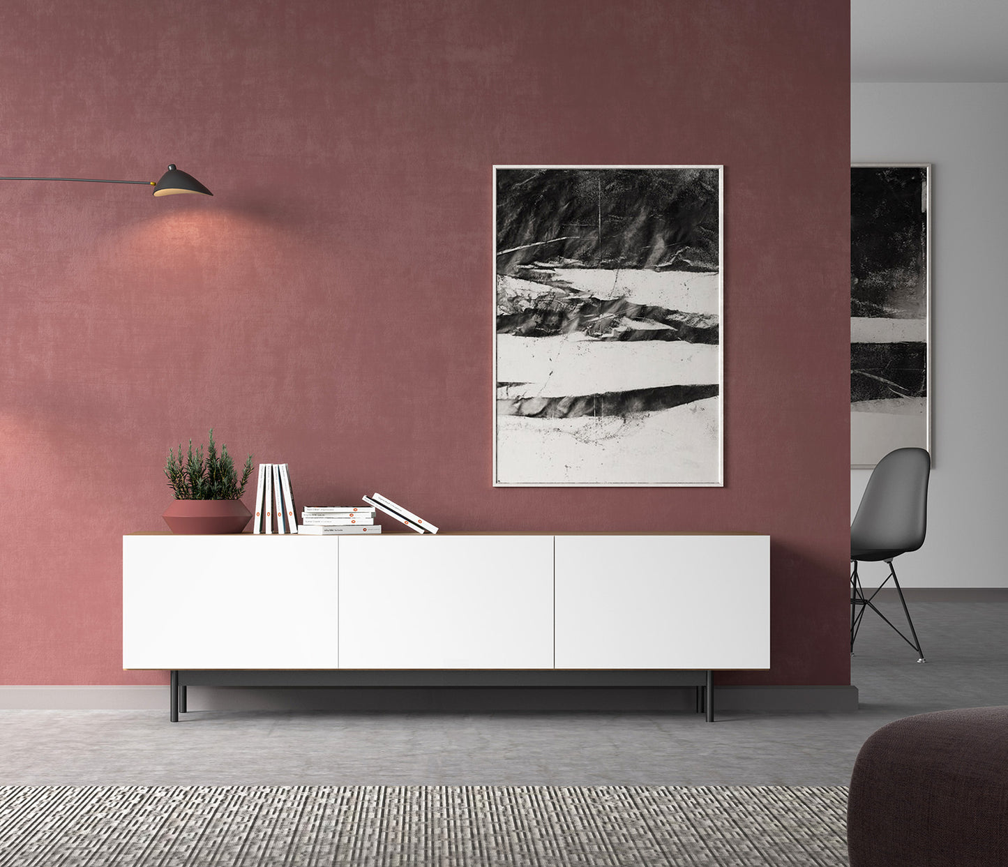 Mueble TV de melamina 180x44x52 cm Max
