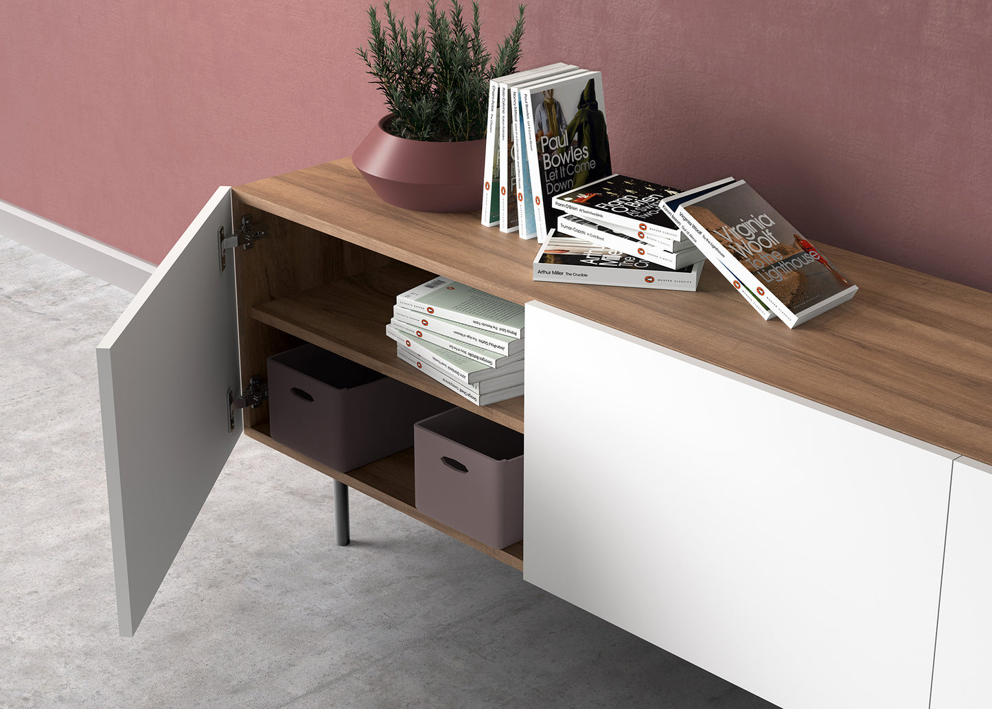 Mueble TV de melamina 180x44x52 cm Max