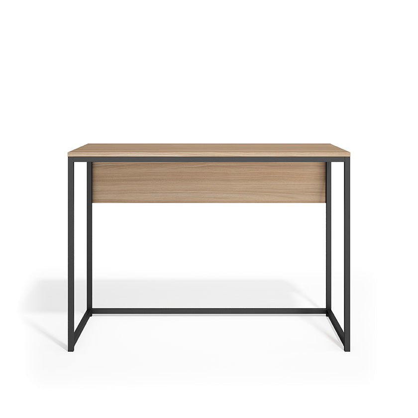 Escritorio de melamina y metal nogal claro, diseño moderno y sostenible, fabricado en España, españa, maussa, nogal