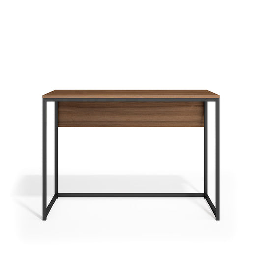 Escritorio de melamina y metal nogal claro, diseño moderno y sostenible, fabricado en España, españa, maussa, nogal