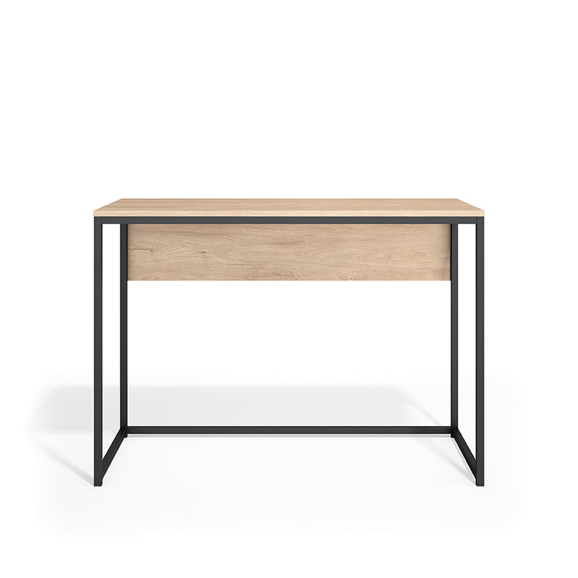 Escritorio de melamina y metal nogal claro, diseño moderno y sostenible, fabricado en España, roble, maussa, españa