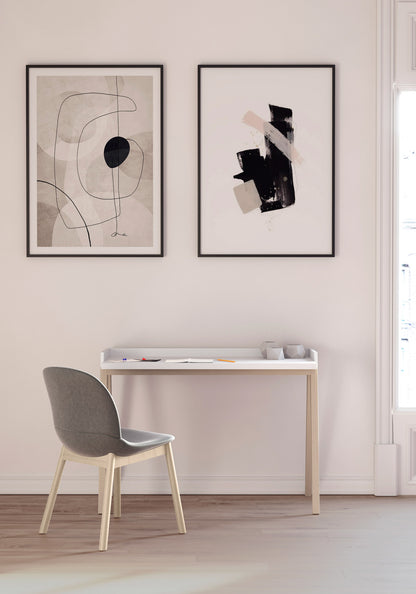 Escritorio de melamina con patas de madera de haya lacada, diseño elegante y funcional, ideal para hogar y oficina, maussa, blanco, roble