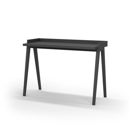 Escritorio de melamina con patas de madera de haya lacada, diseño elegante y funcional, ideal para hogar y oficina, grafito
