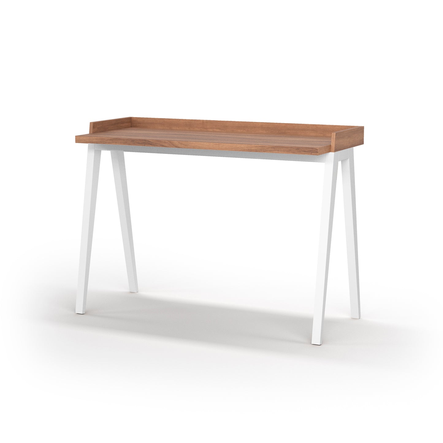 Escritorio de melamina con patas de madera de haya lacada, diseño elegante y funcional, ideal para hogar y oficina, maussa, nogal, blanco