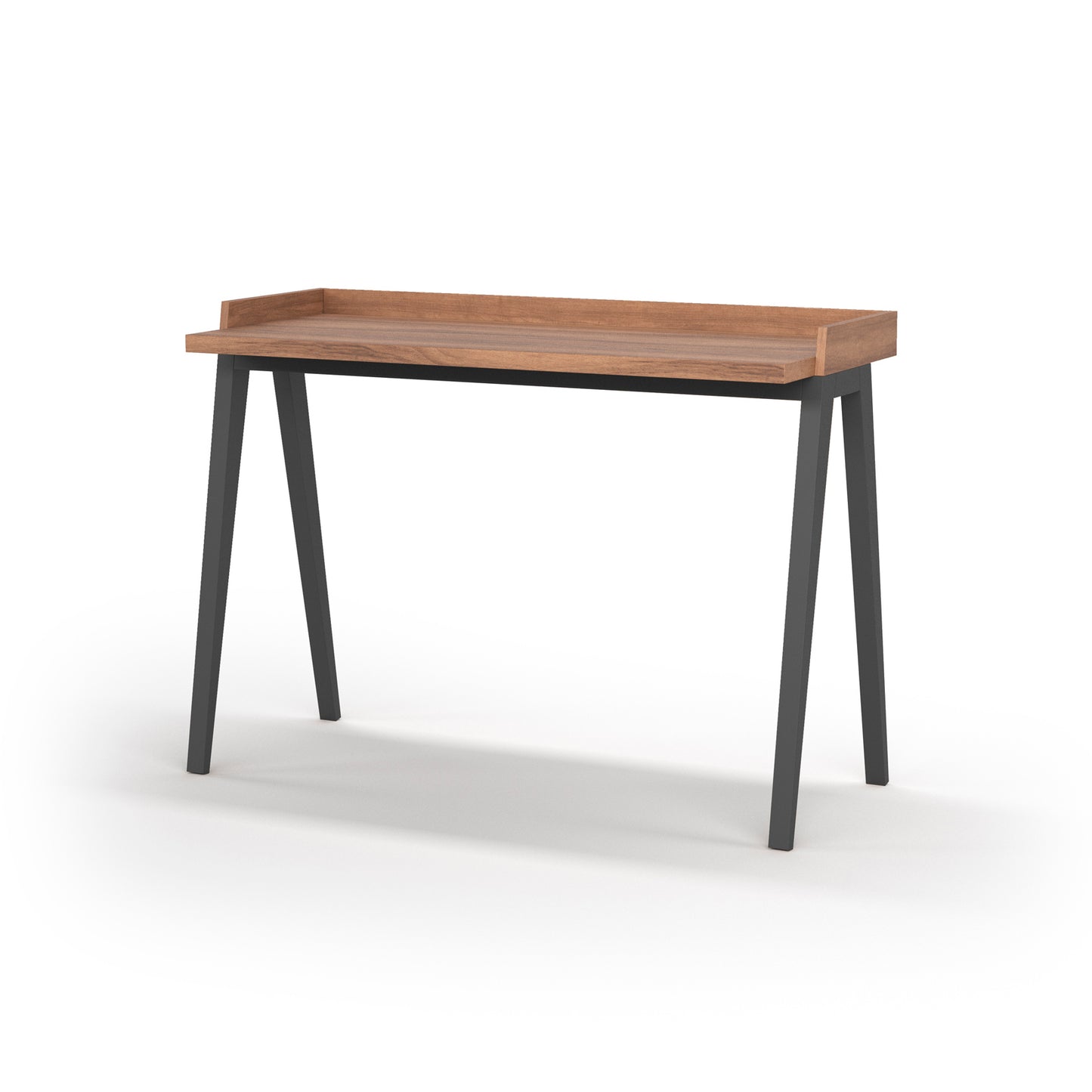 Escritorio de melamina con patas de madera de haya lacada, diseño elegante y funcional, ideal para hogar y oficina, maussa, nogal, grafito