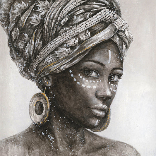 Cuadro Mujer Africana Jahzara 100x100cm