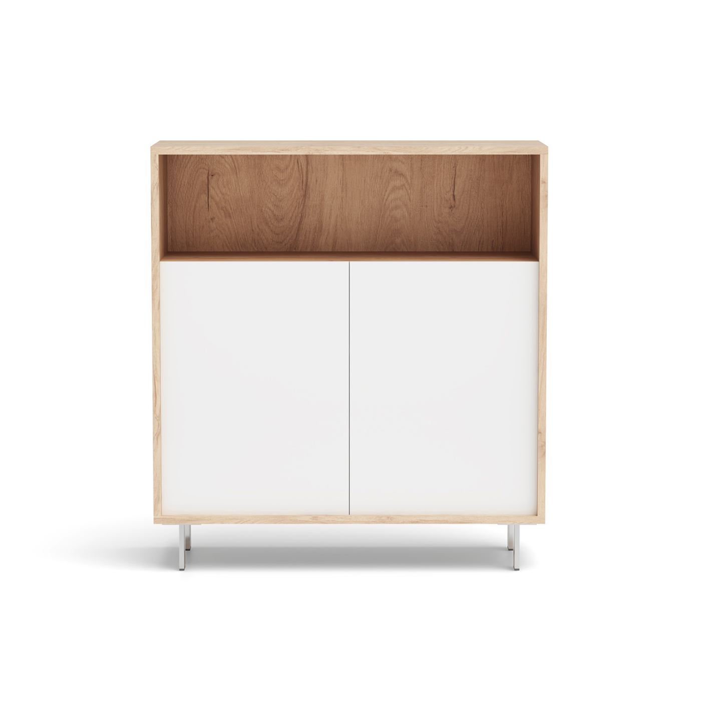 Zapatero de madera de haya y melamina 80x28x87 cm Luis
